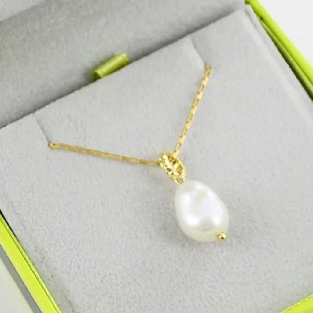 Pretty Drop Pearl and Gold Necklace - Cotswold Jewellery