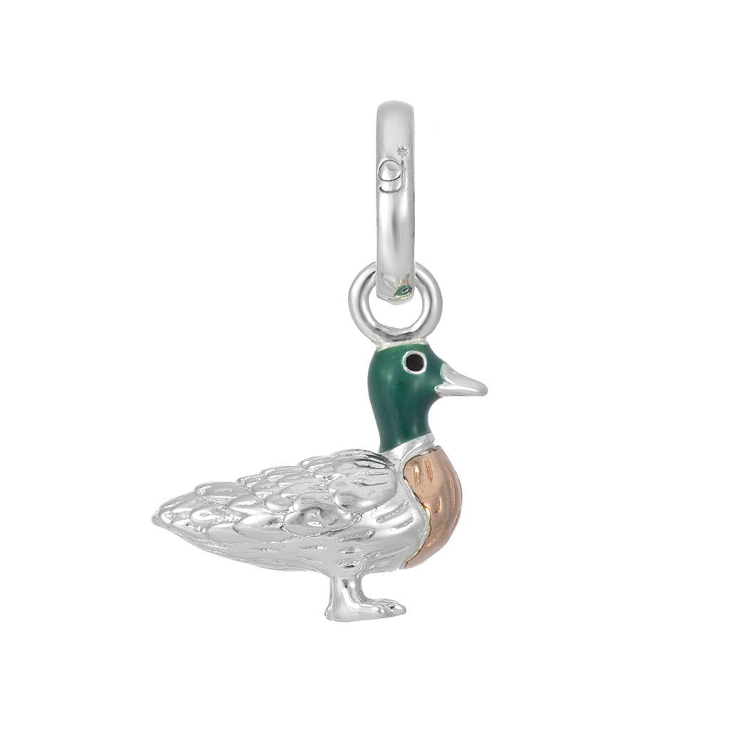 Pretty Duck Recycled Sterling Silver Charm - Cotswold Jewellery