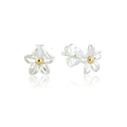 Pretty Flower Recycled Sterling Silver Earrings - Cotswold Jewellery