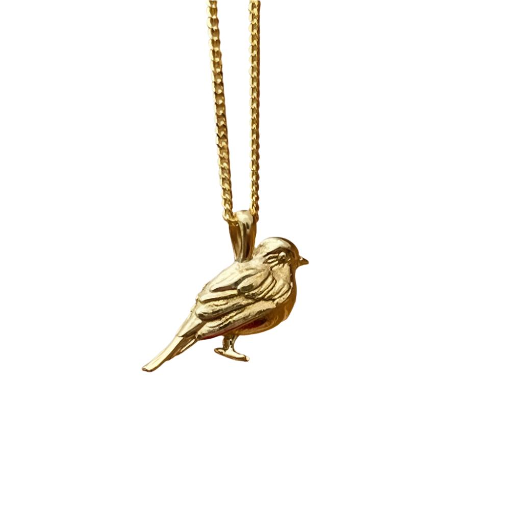 Pretty Golden Robin Necklace - Cotswold Jewellery