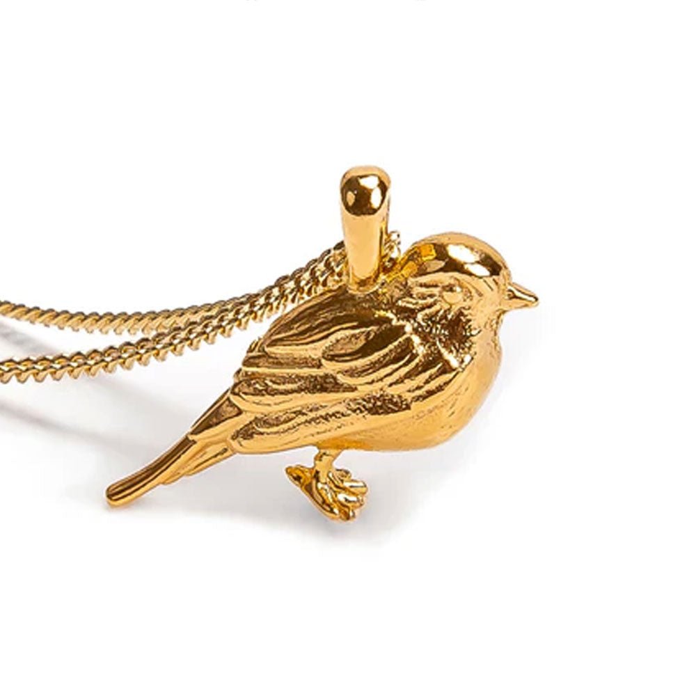Pretty Golden Robin Necklace - Cotswold Jewellery