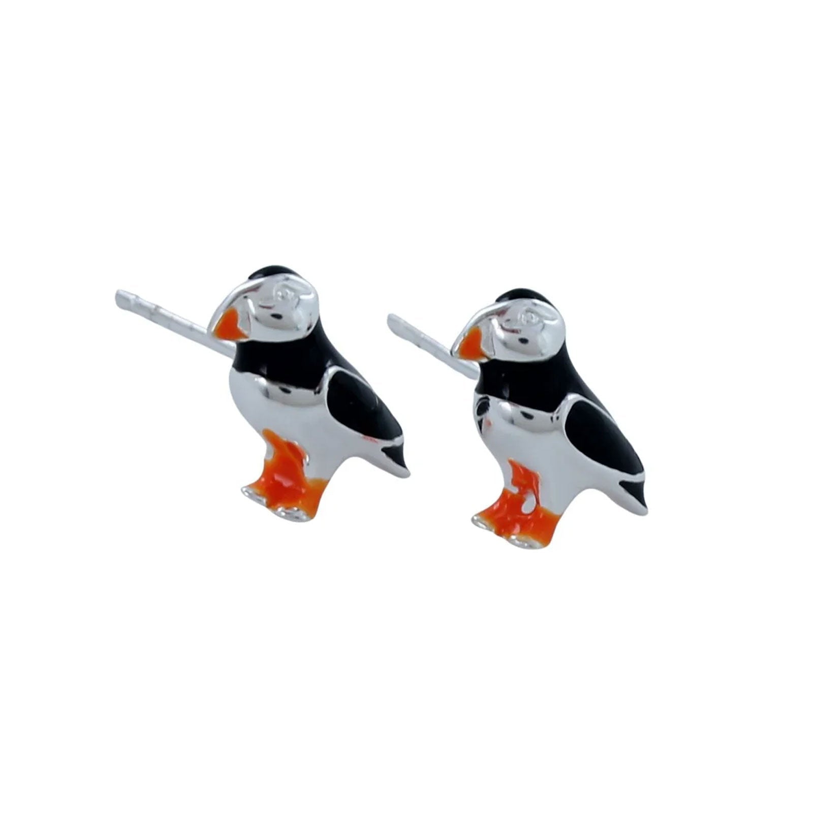 Puffin Sterling Silver Stud Earrings - Cotswold Jewellery