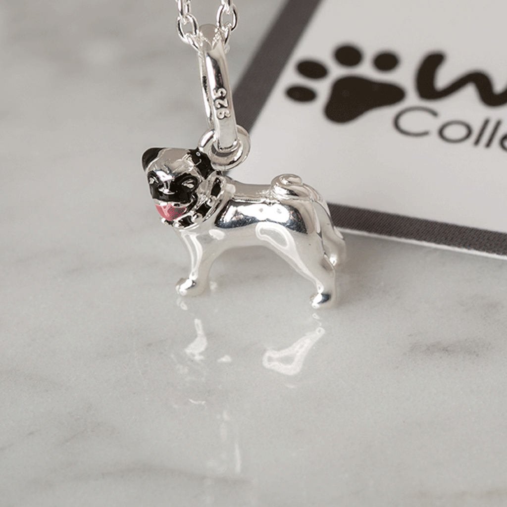 Pug Sterling Silver Necklace - Cotswold Jewellery