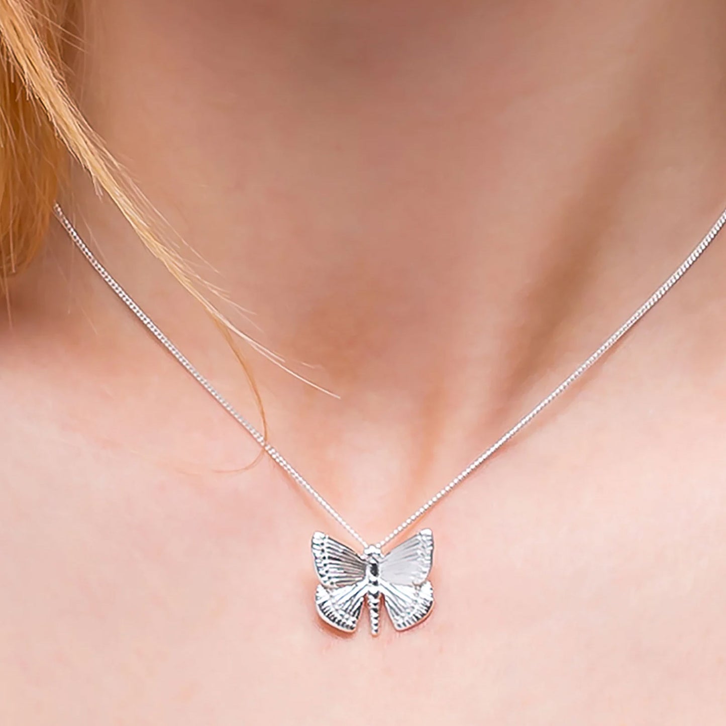 Quaint Butterfly Sterling Silver Necklace