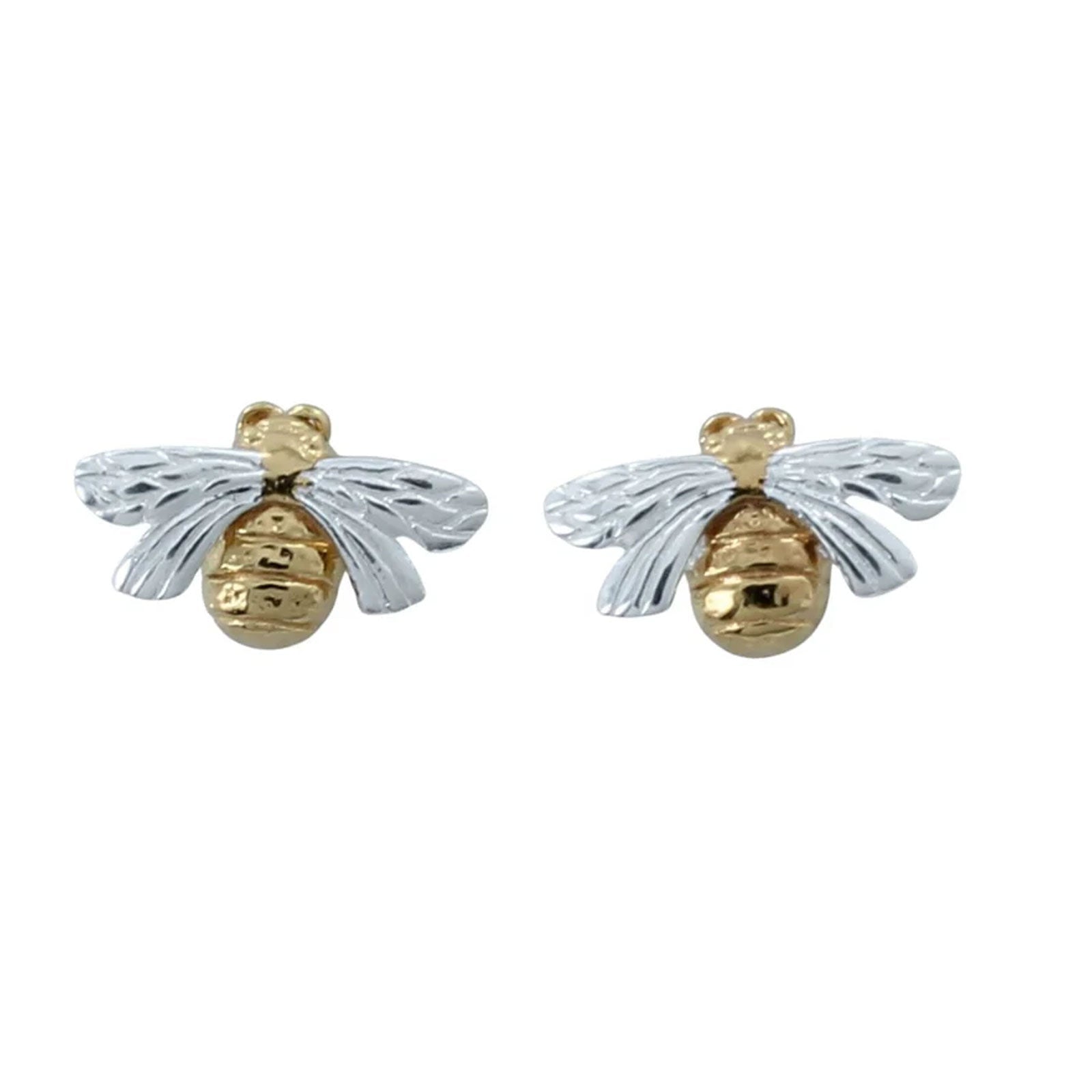 Queen Bee Recycled Sterling Silver Stud Earrings - Cotswold Jewellery
