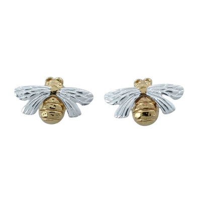 Queen Bee Recycled Sterling Silver Stud Earrings - Cotswold Jewellery