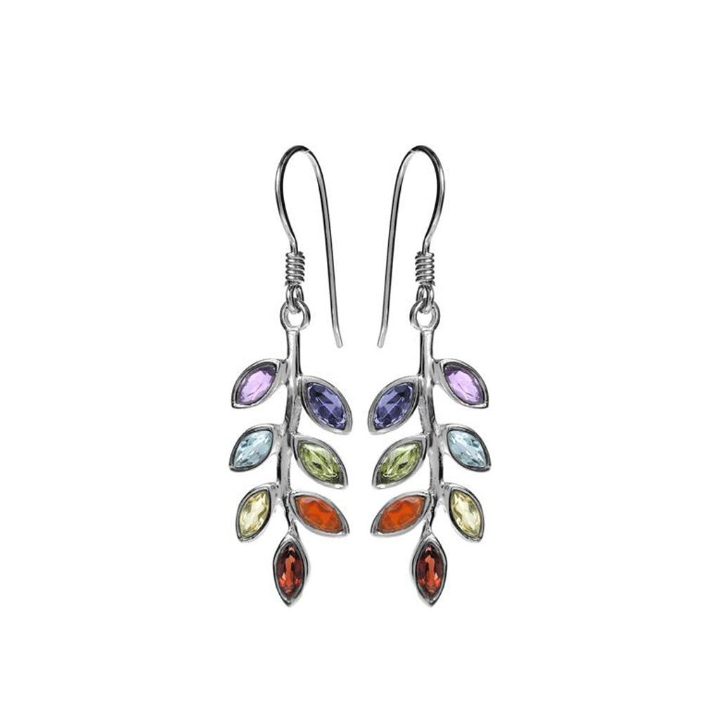 Rainbow Leaf Earrings - Cotswold Jewellery