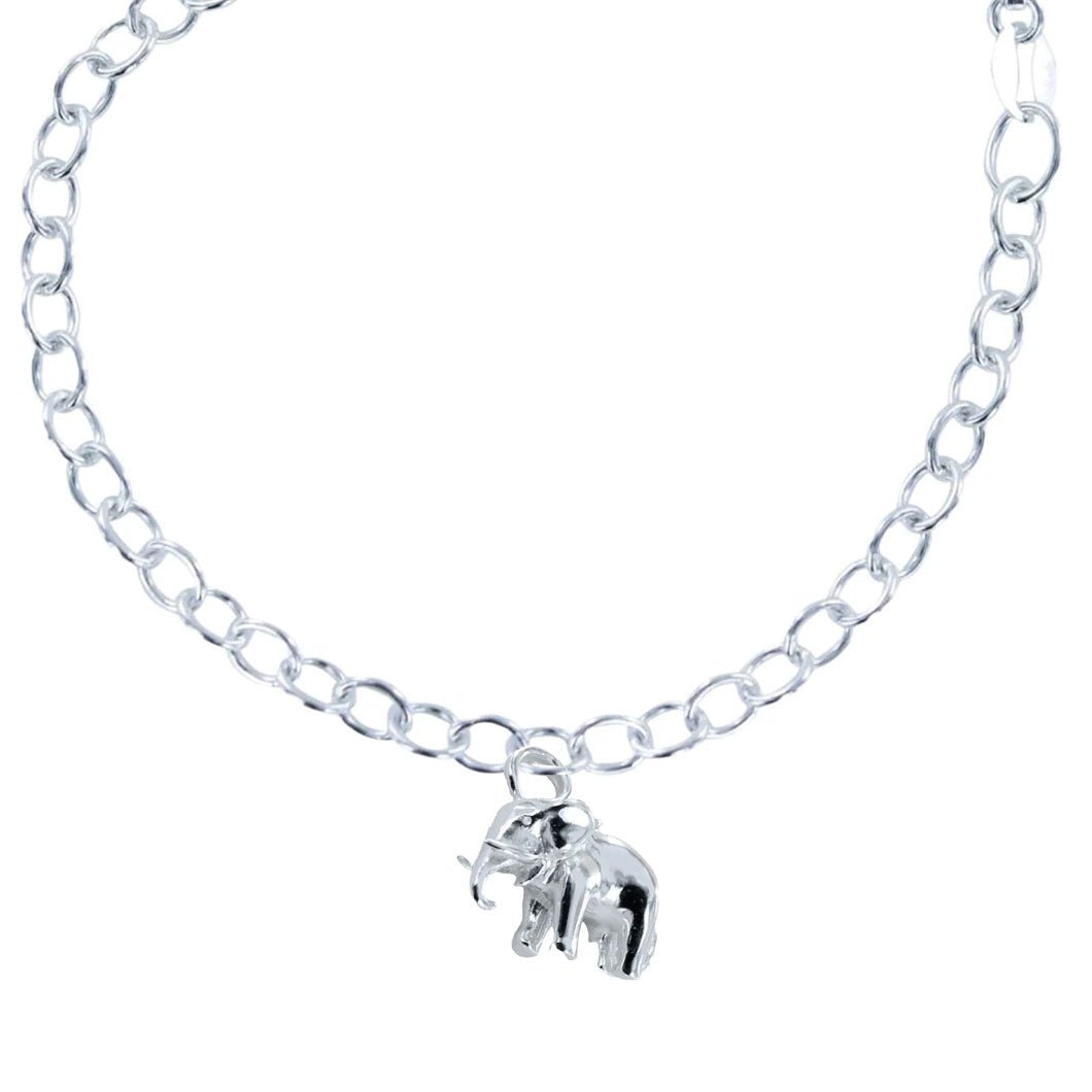 Recycled Silver Elephant Charm Bracelet - Cotswold Jewellery