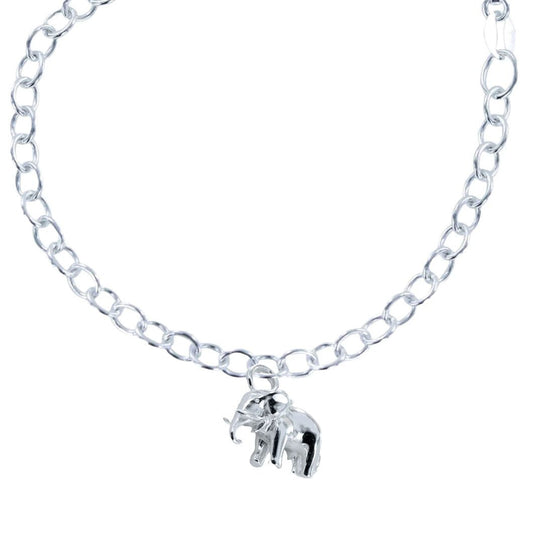 Recycled Silver Elephant Charm Bracelet - Cotswold Jewellery