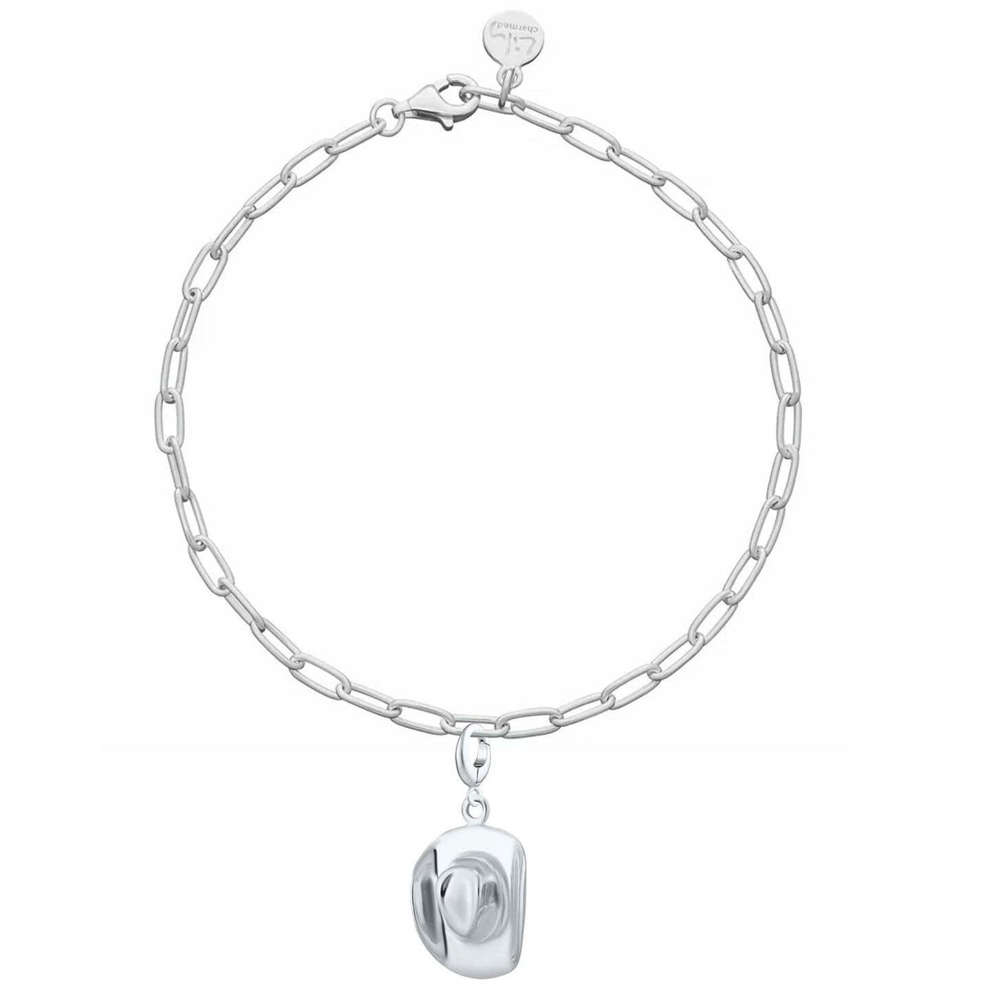 Recycled Sterling Silver Cowboy Hat Charm Bracelet - Cotswold Jewellery
