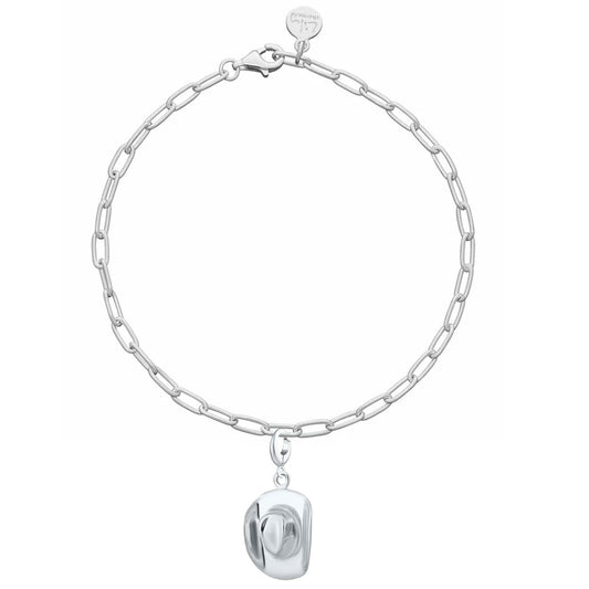 Recycled Sterling Silver Cowboy Hat Charm Bracelet - Cotswold Jewellery