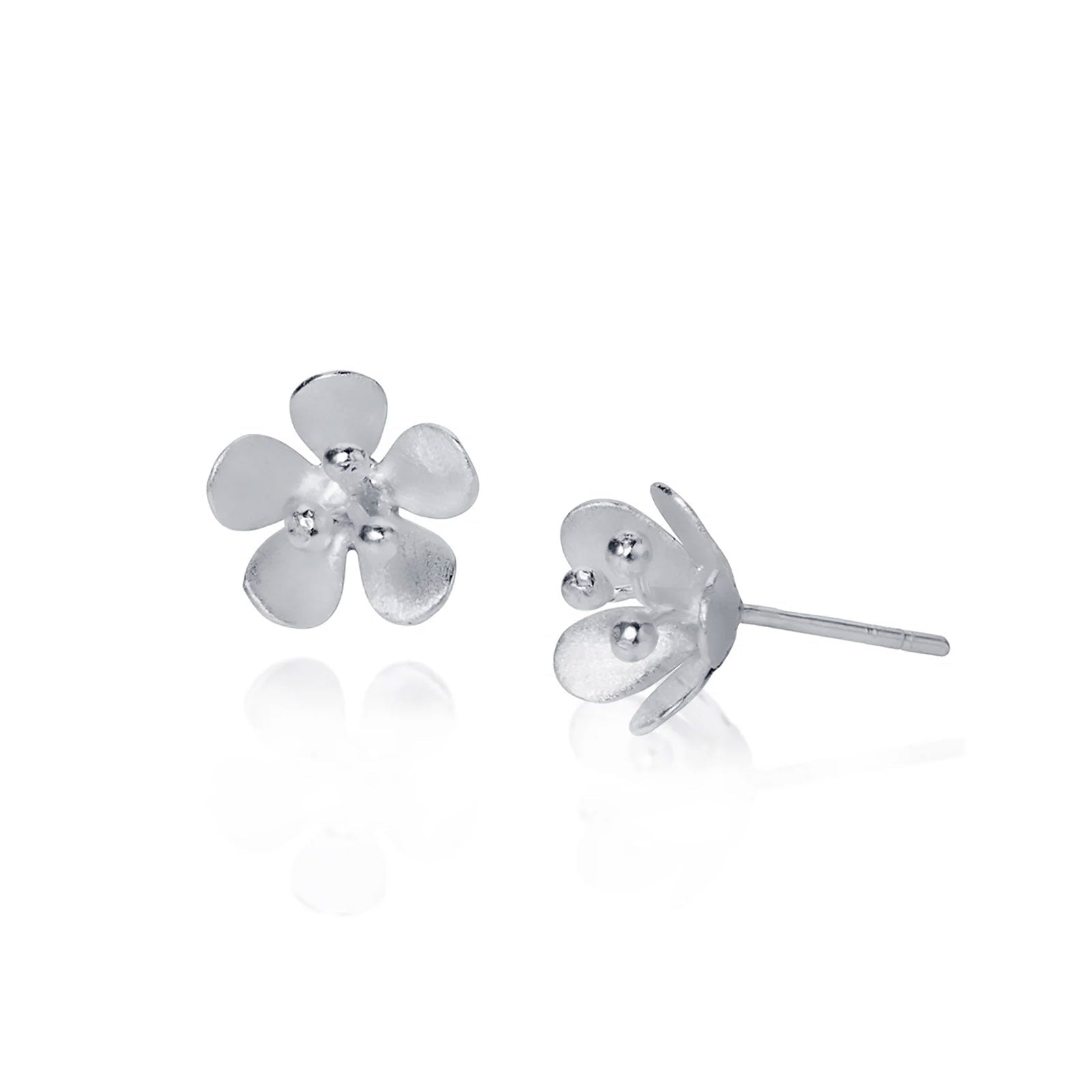 Recycled Sterling Silver Daisy Stud Earrings - Cotswold Jewellery