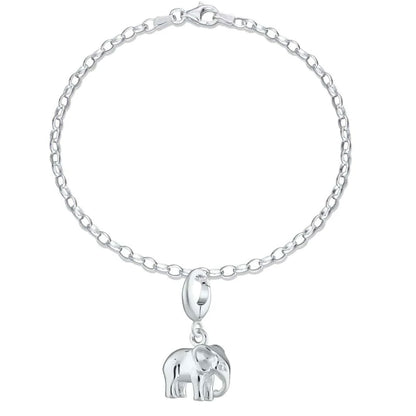 Recycled Sterling Silver Elephant Charm Bracelet - Cotswold Jewellery
