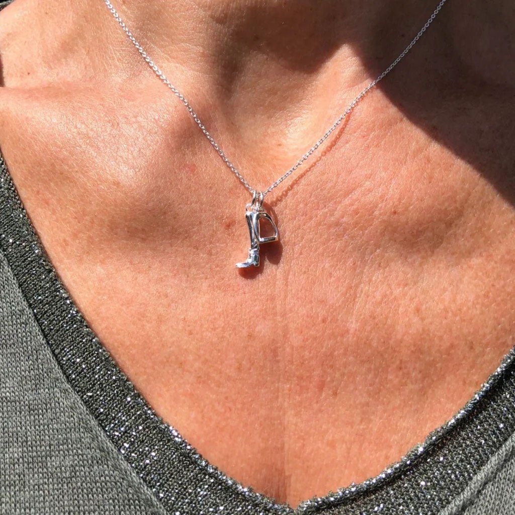 Reeves & Reeves Equestrian Boot & Stirrup Necklace - Cotswold Jewellery