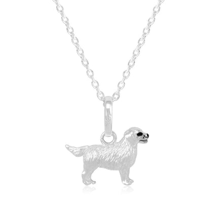 Retriever Dog Recycled Sterling Silver Necklace - Cotswold Jewellery