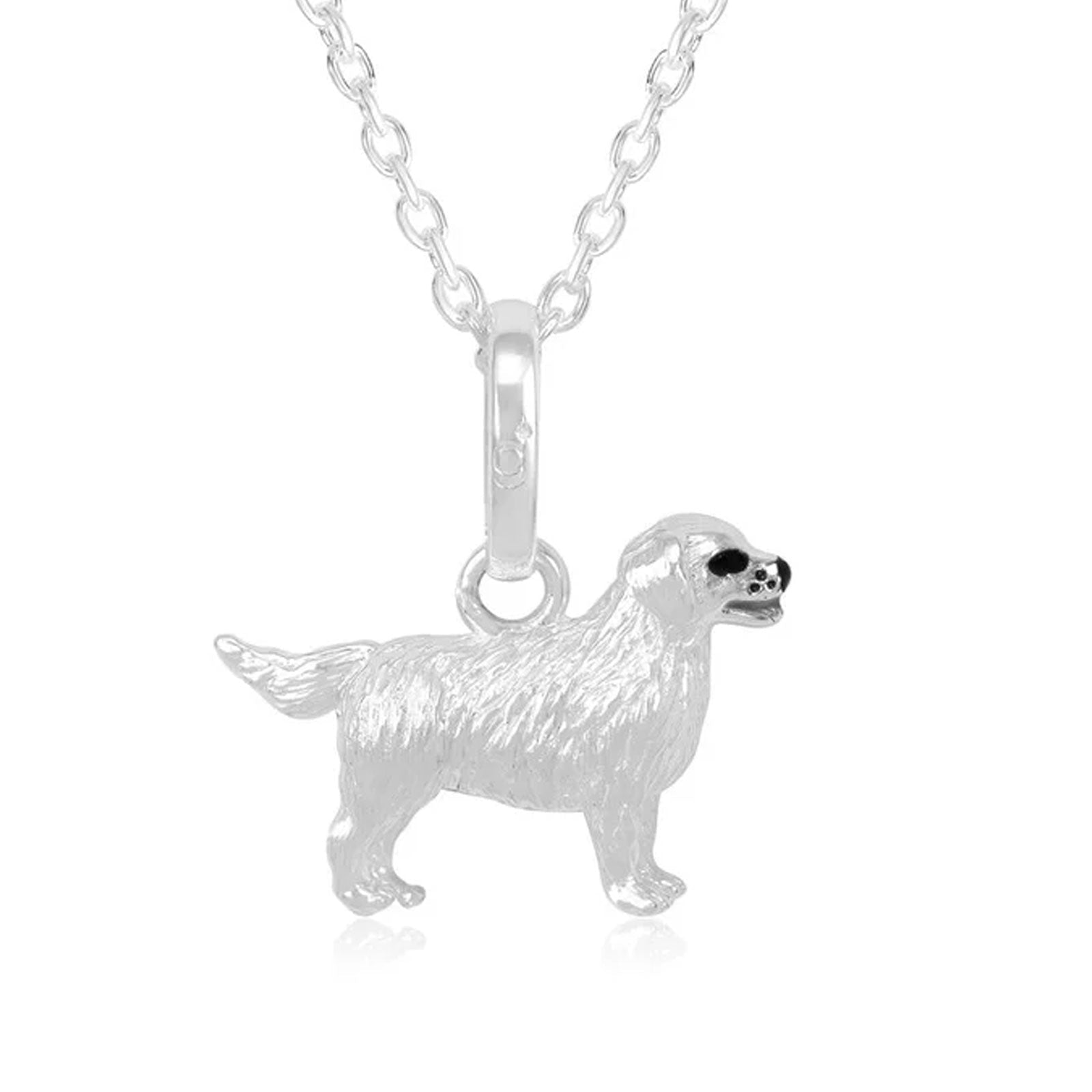 Retriever Dog Recycled Sterling Silver Necklace - Cotswold Jewellery
