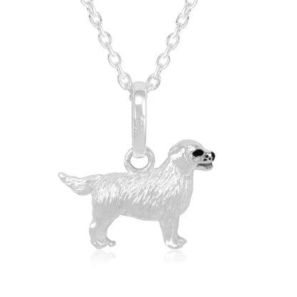 Retriever Dog Recycled Sterling Silver Necklace - Cotswold Jewellery