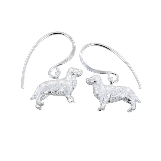 Retriever Recycled Sterling Silver Drop Earrings - Cotswold Jewellery