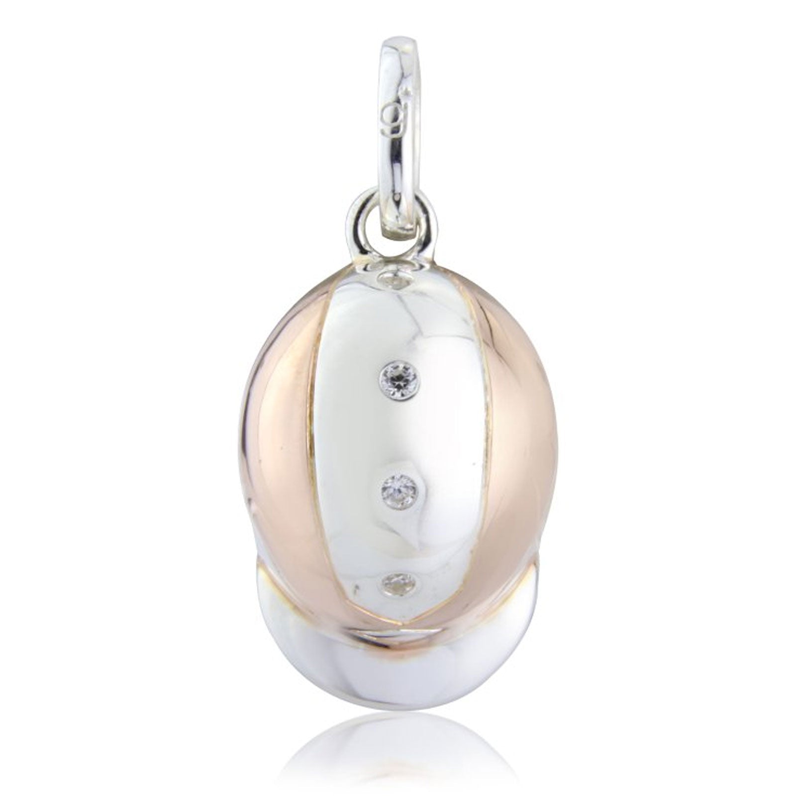 Riding Hat Recycled Sterling Silver Charm - Cotswold Jewellery