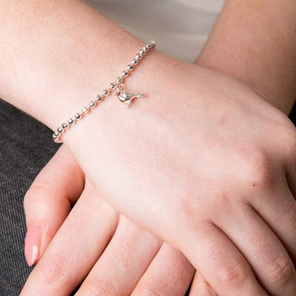 Robin Beaded Recycled Sterling Silver Bracelet - Cotswold Jewellery