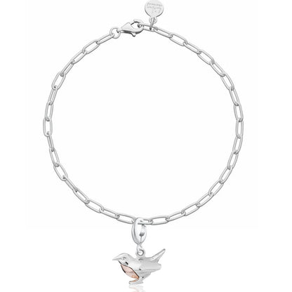 Robin Charm Sterling Silver Bracelet - Cotswold Jewellery