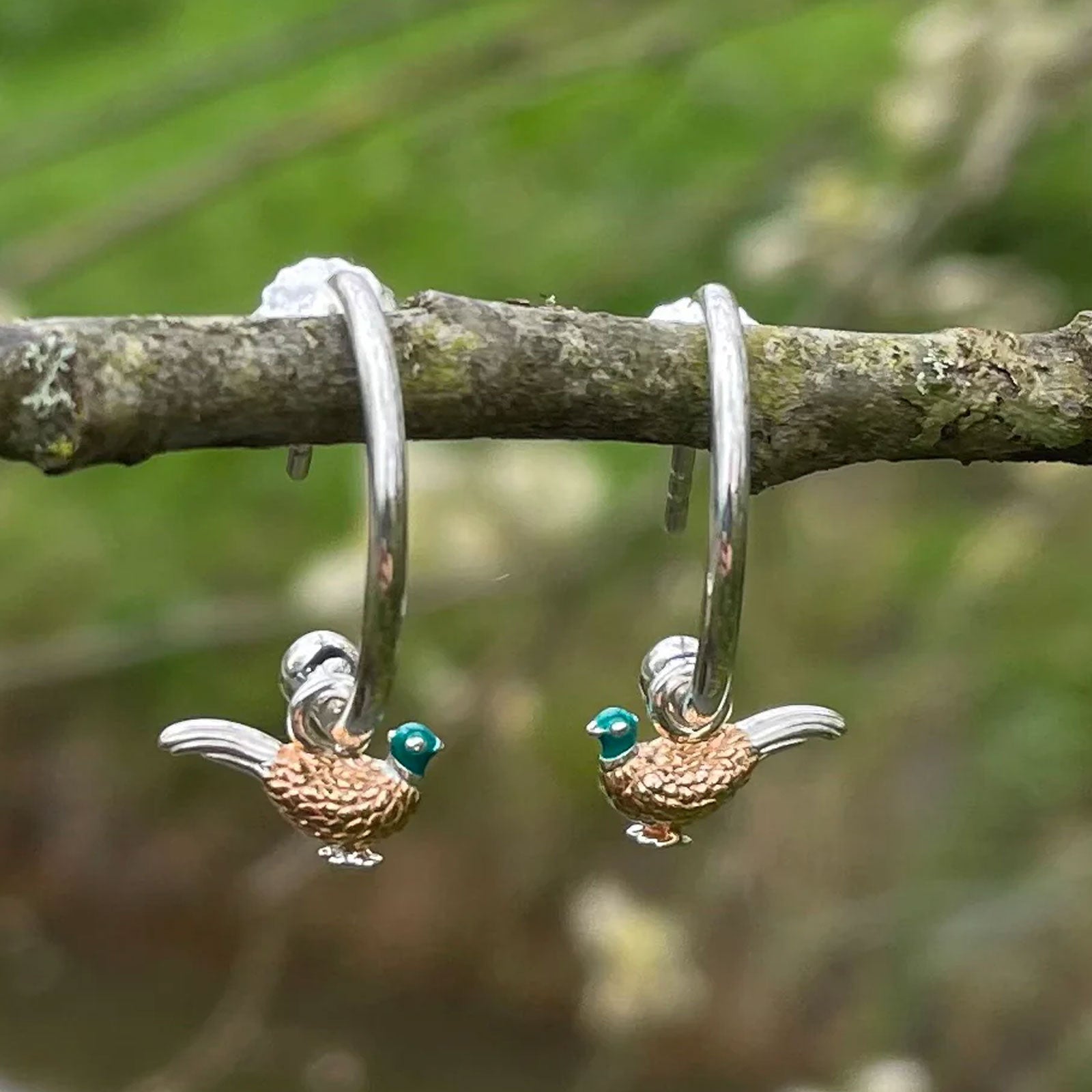 Robin Hoop Recycled Sterling Silver Earrings - Cotswold Jewellery
