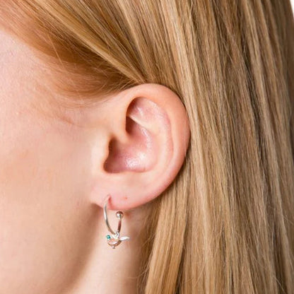 Robin Hoop Recycled Sterling Silver Earrings - Cotswold Jewellery