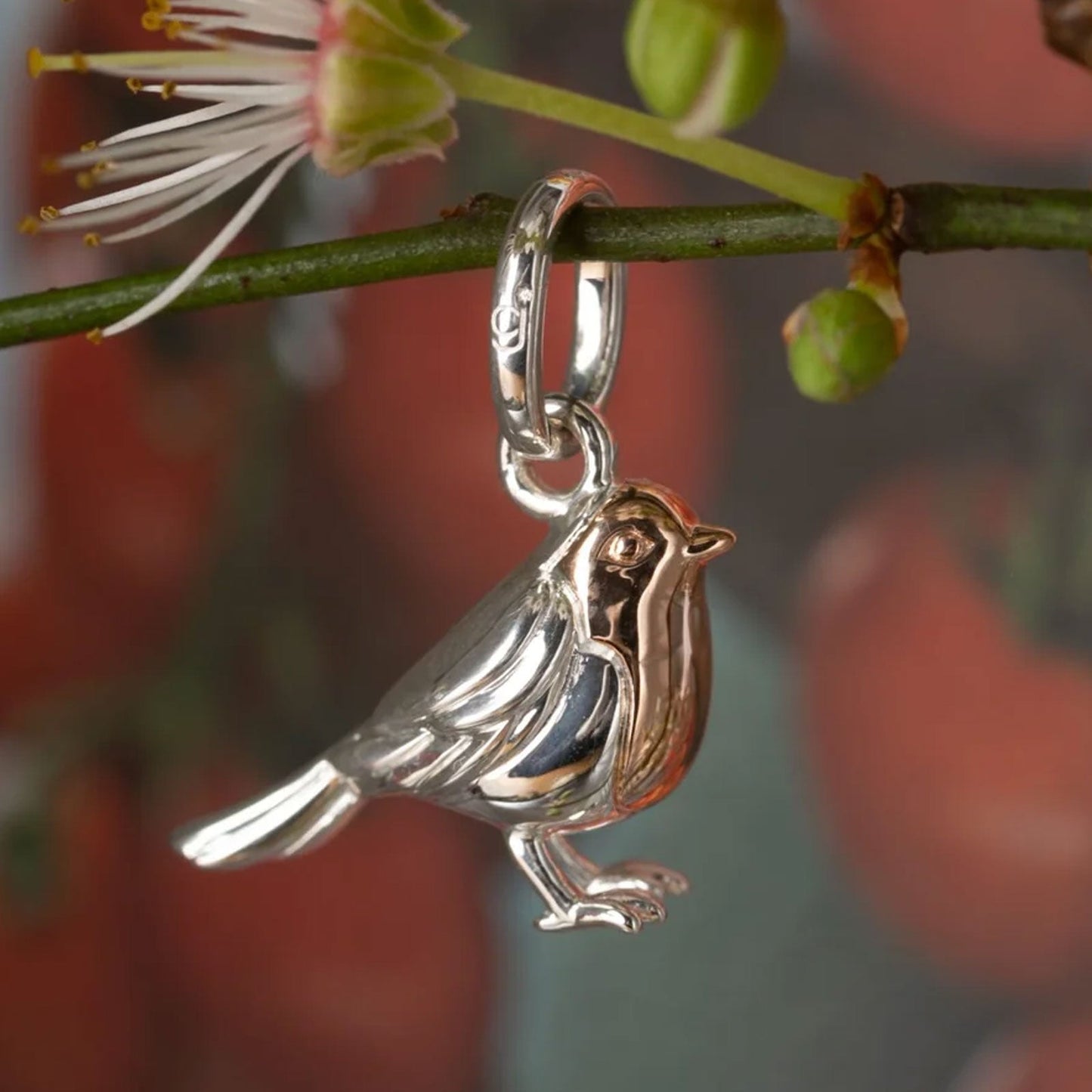 Robin Necklace & Earrings Recycled Sterling Silver Set - Cotswold Jewellery
