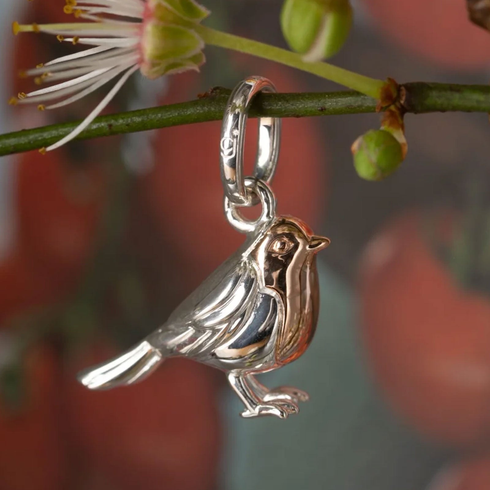 Robin Necklace & Earrings Recycled Sterling Silver Set - Cotswold Jewellery