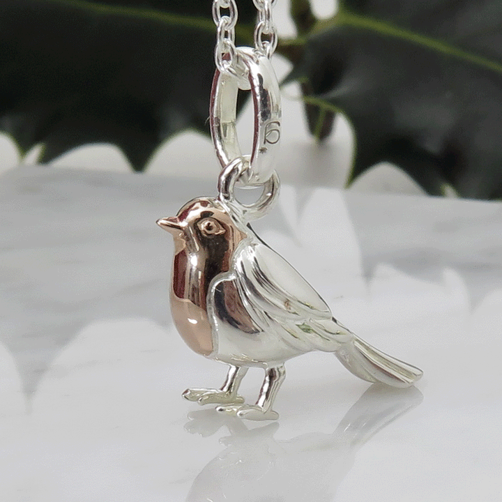 Robin Sterling Silver Charm - Cotswold Jewellery