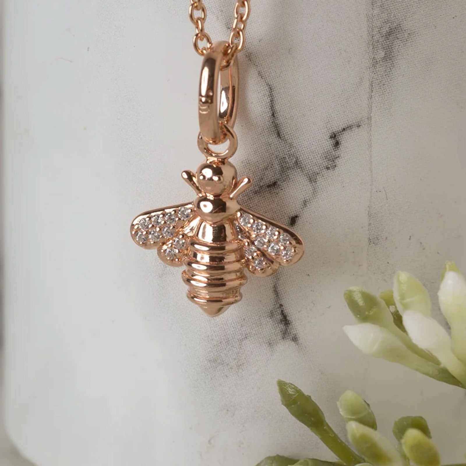Rose Gold Bee Necklace - Cotswold Jewellery