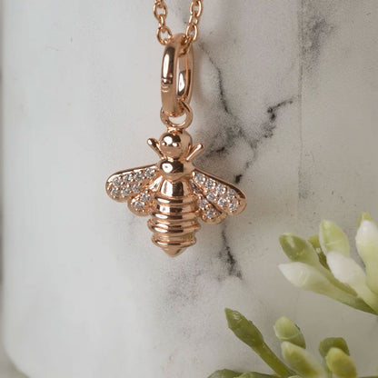 Rose Gold Bee Necklace - Cotswold Jewellery