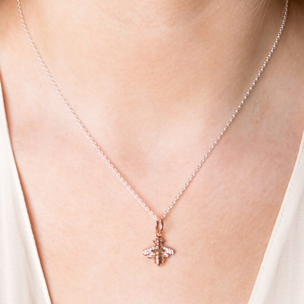 Rose Gold Bee Necklace - Cotswold Jewellery