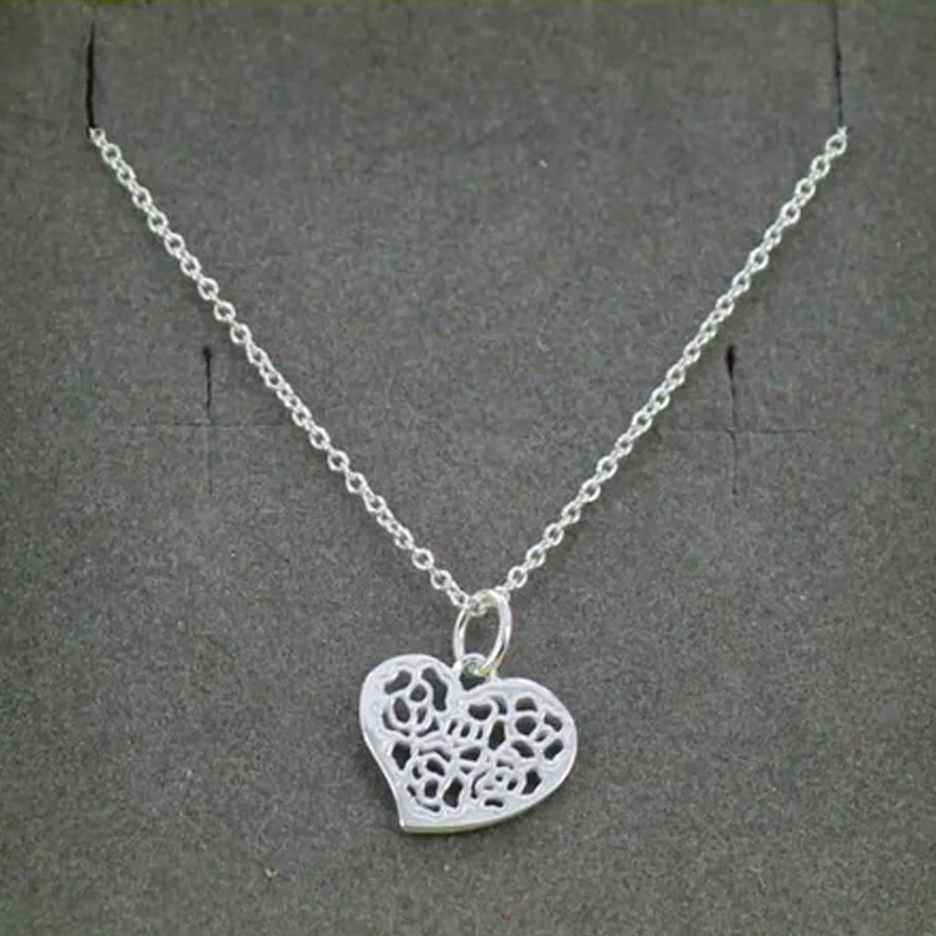 Roses Heart Necklace - Cotswold Jewellery
