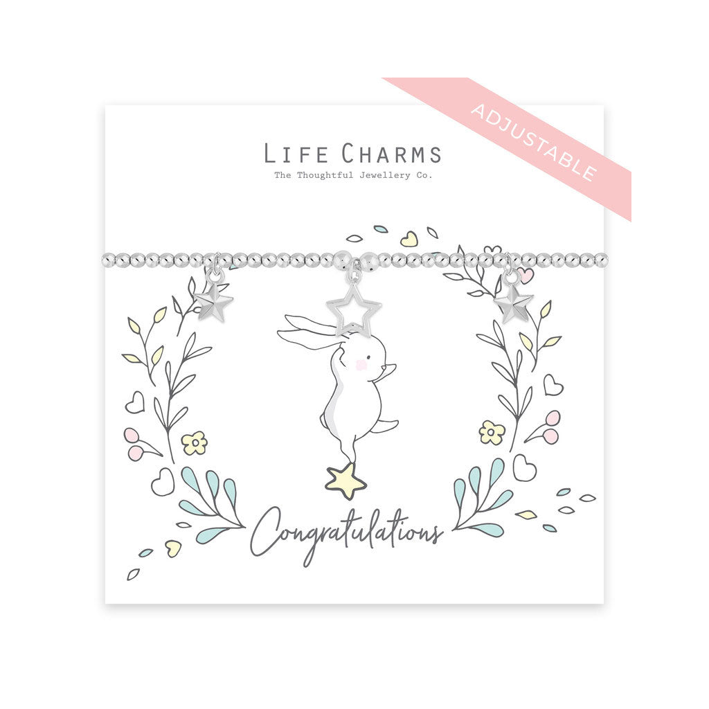 Rosey Rabbits Congratulations Bracelet - Cotswold Jewellery