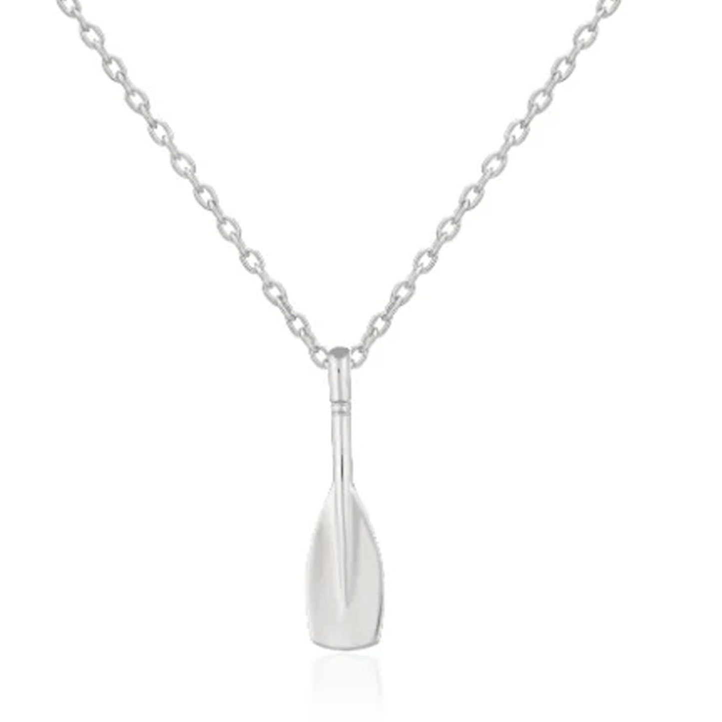 rowing oar necklace on white background