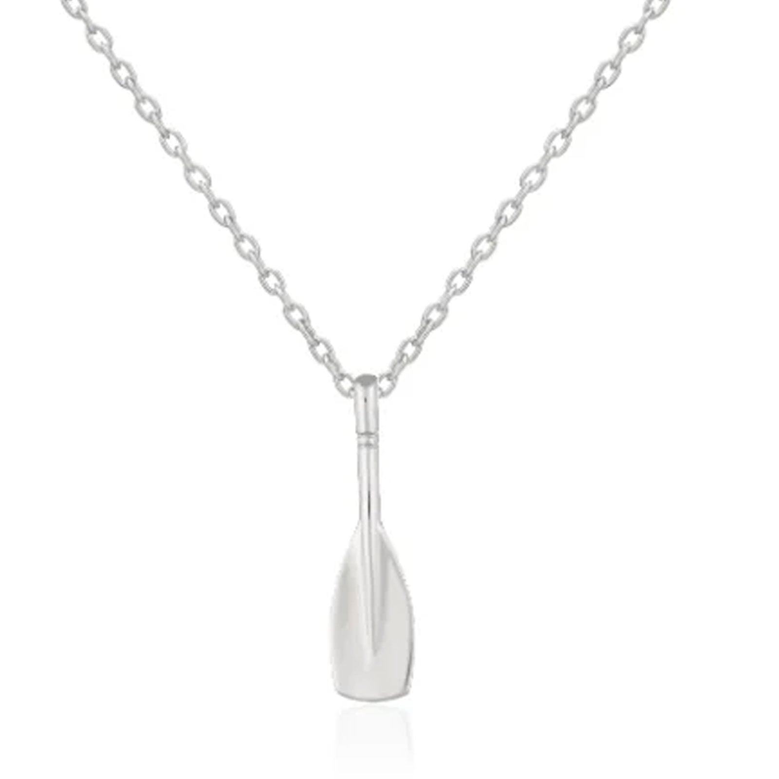 rowing oar necklace on white background