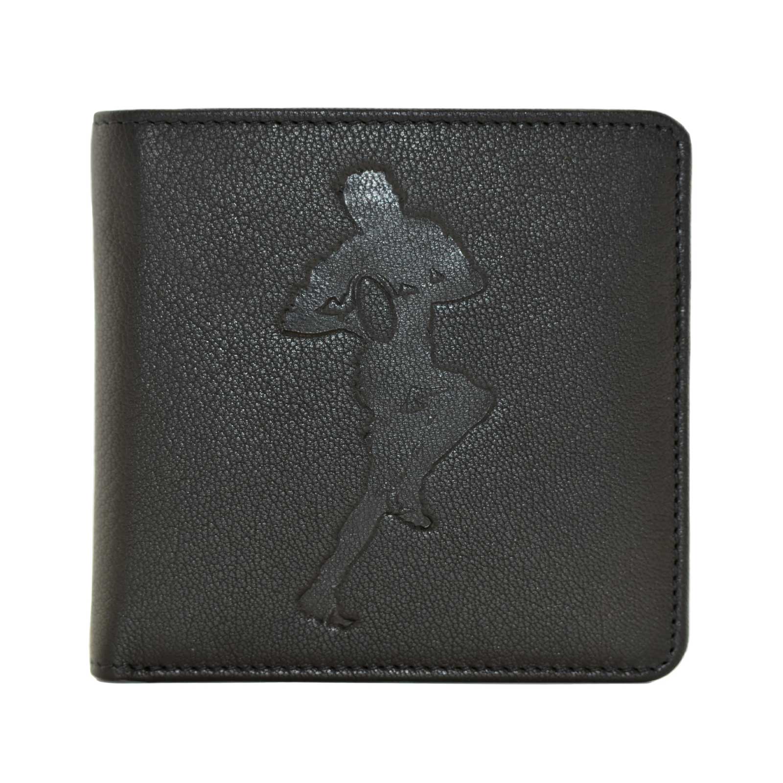 Rugby Embossed Leather Black Wallet RFID - Cotswold Jewellery