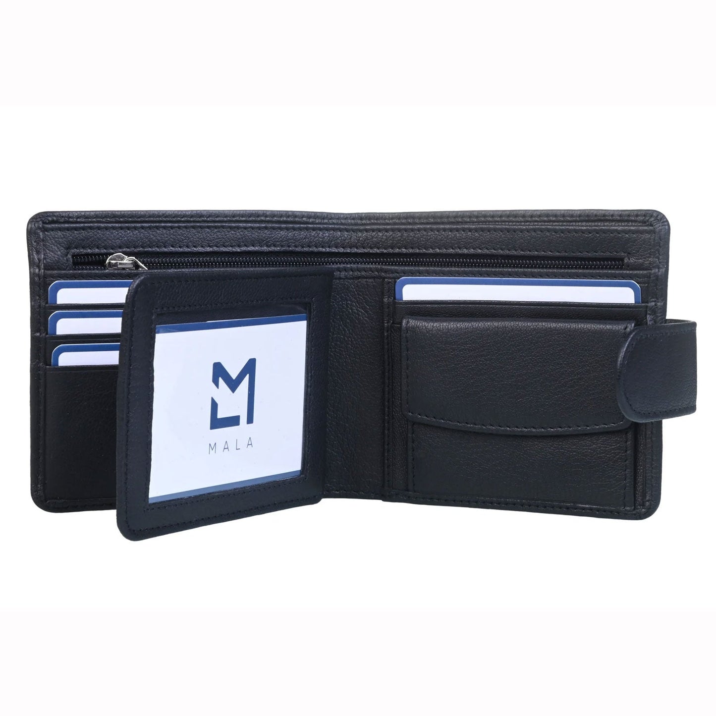 Rugby Tab Black Leather Wallet - Cotswold Jewellery