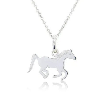 Running Pony Recycled Sterling Silver Necklace - Cotswold Jewellery
