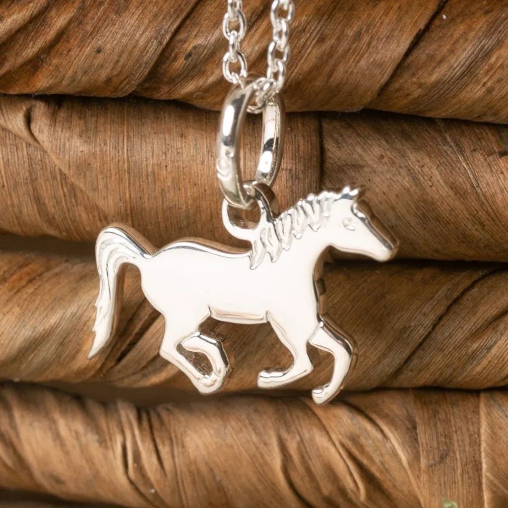Running Pony Recycled Sterling Silver Necklace - Cotswold Jewellery