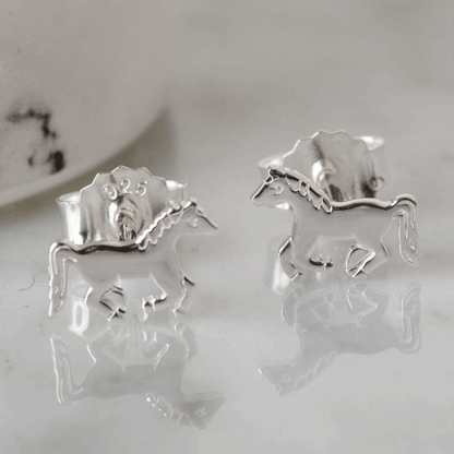 Running Pony Sterling Silver Earrings - Cotswold Jewellery