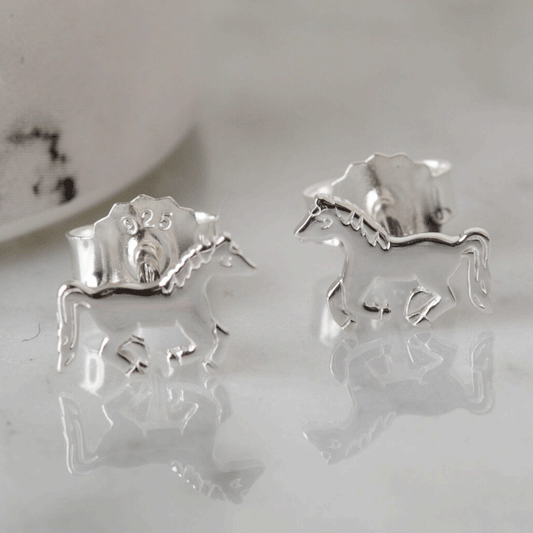 Running Pony Sterling Silver Earrings - Cotswold Jewellery