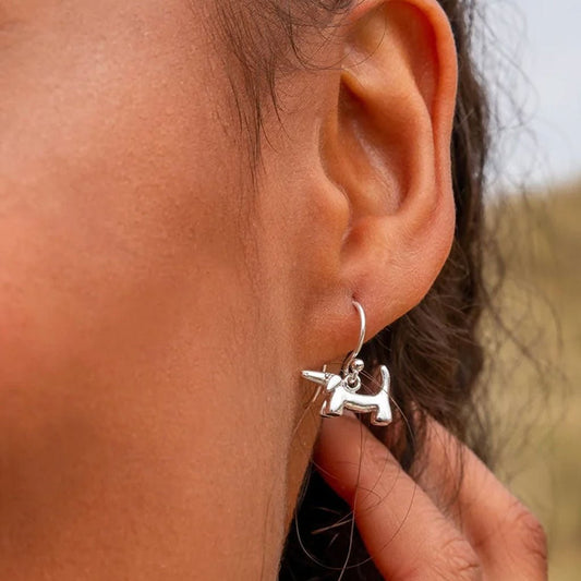 Sausage Dog Sterling Silver Earrings - Cotswold Jewellery