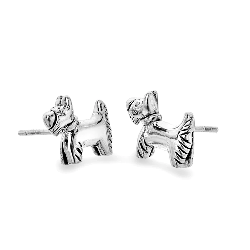 Scotty Dog Sterling Silver Earrings - Cotswold Jewellery