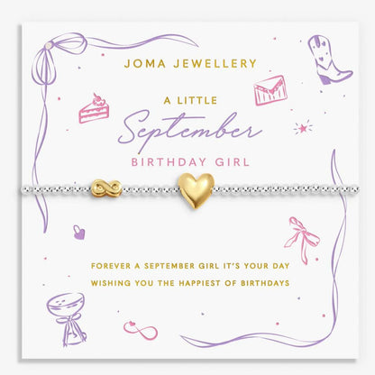 september heart charm bracelet
