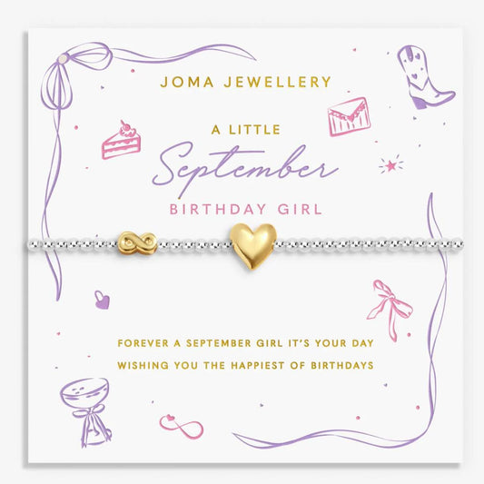 september heart charm bracelet
