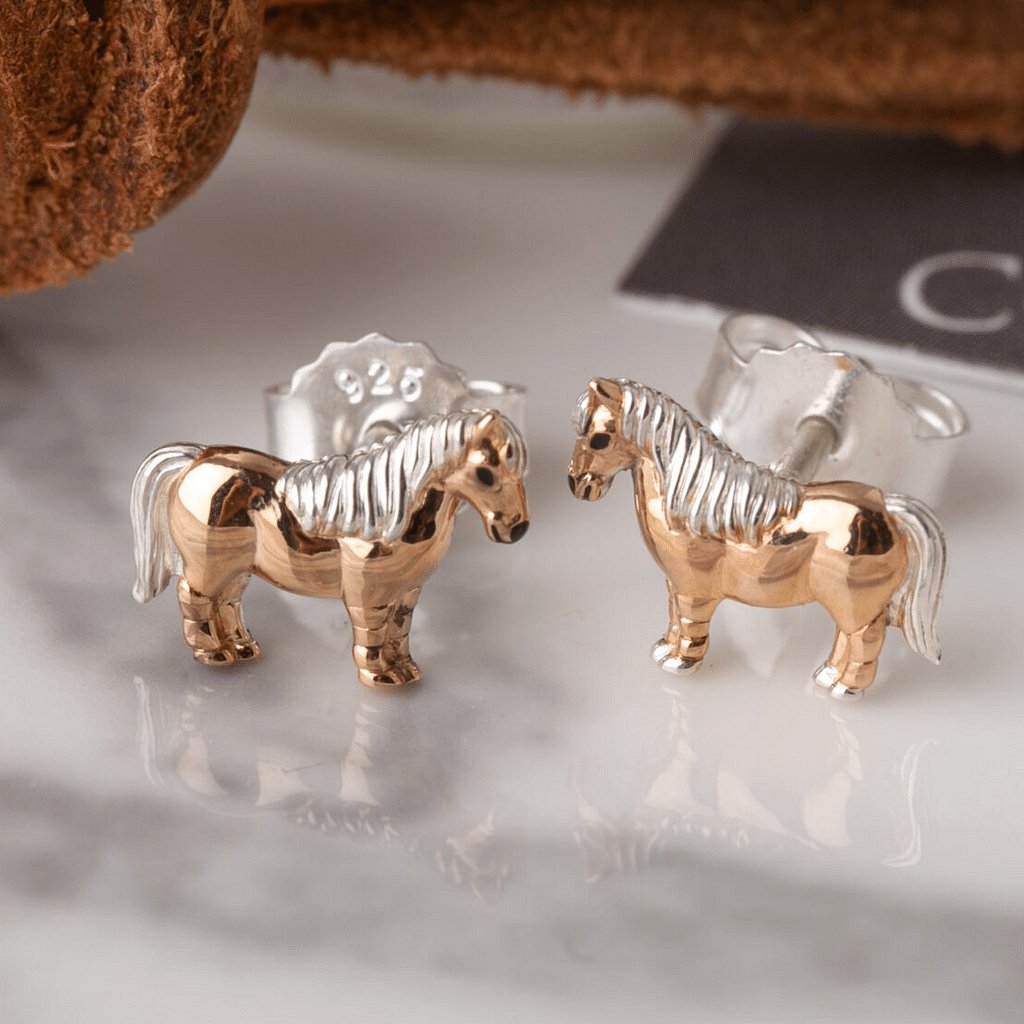 Shetland Pony Recycled Sterling Silver Earrings - Cotswold Jewellery