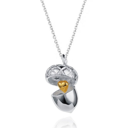 Pretty Acorn Locket Necklace