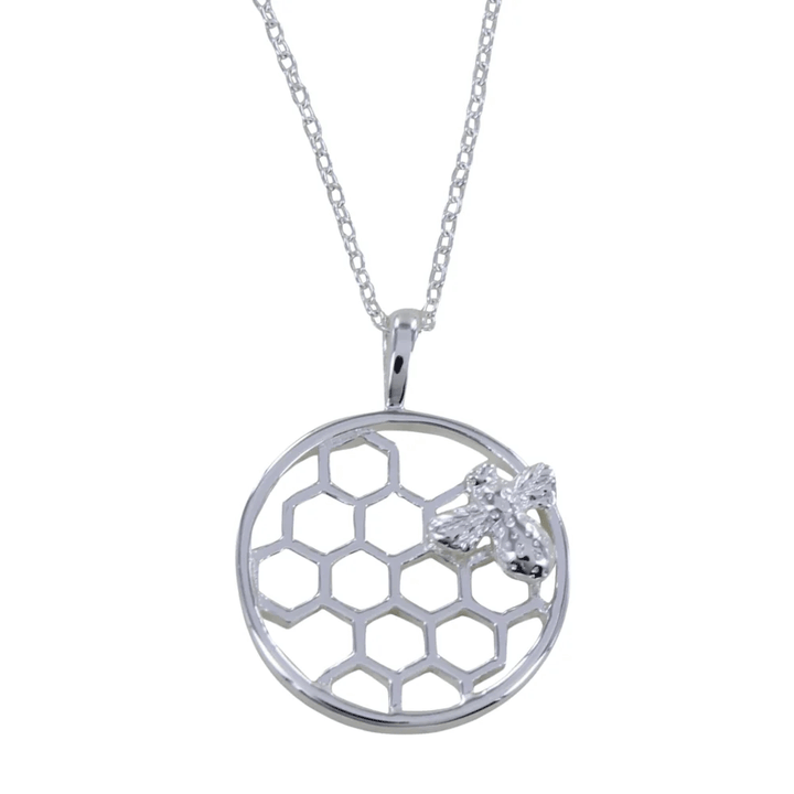  silver-bee-and-honeycomb-necklace